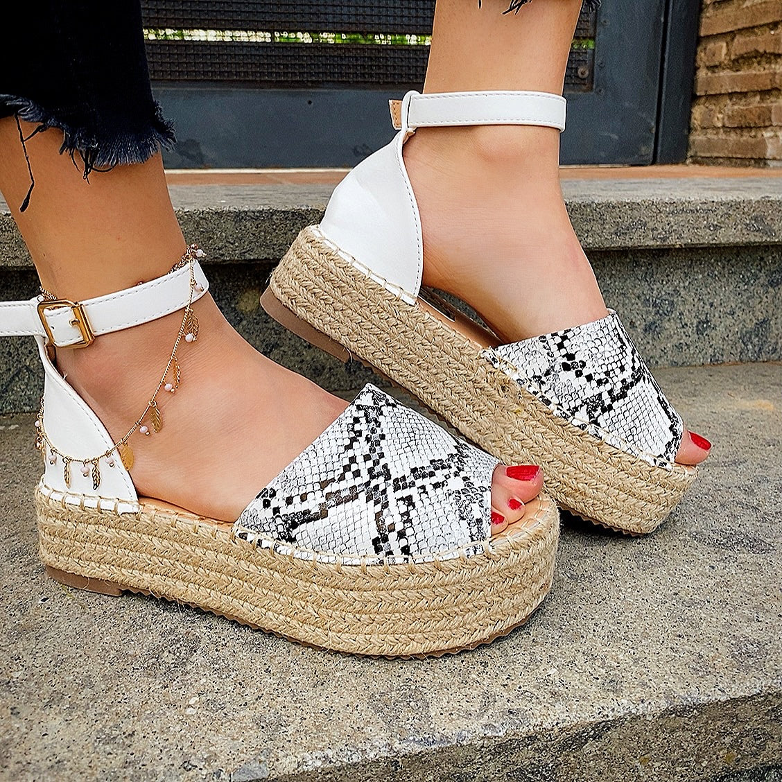 Espadrillas animalier white