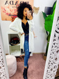 Cardigan lungo con perle