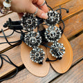 Infradito Con strass grandi nere