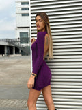 Abito a trecce schiena aperta purple
