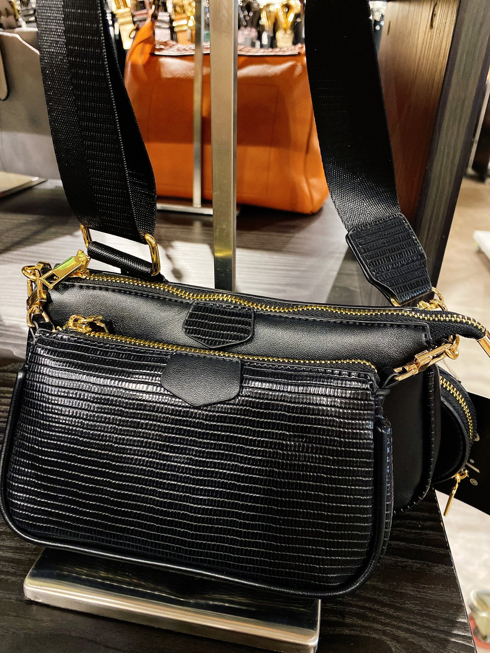 Set 3 bag con catena oro