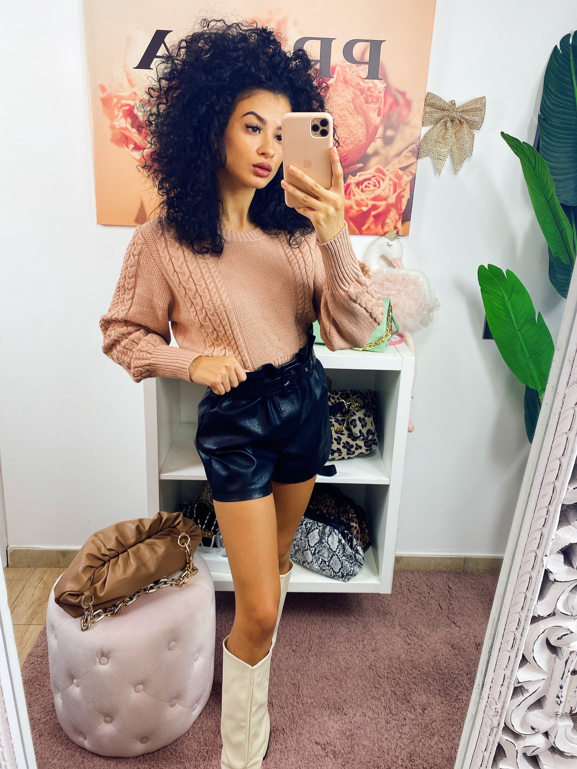 Maglione a trecce nude