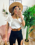 Blusa corta con voilant