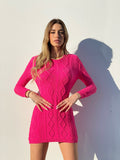 Abito a trecce schiena aperta Fuxia