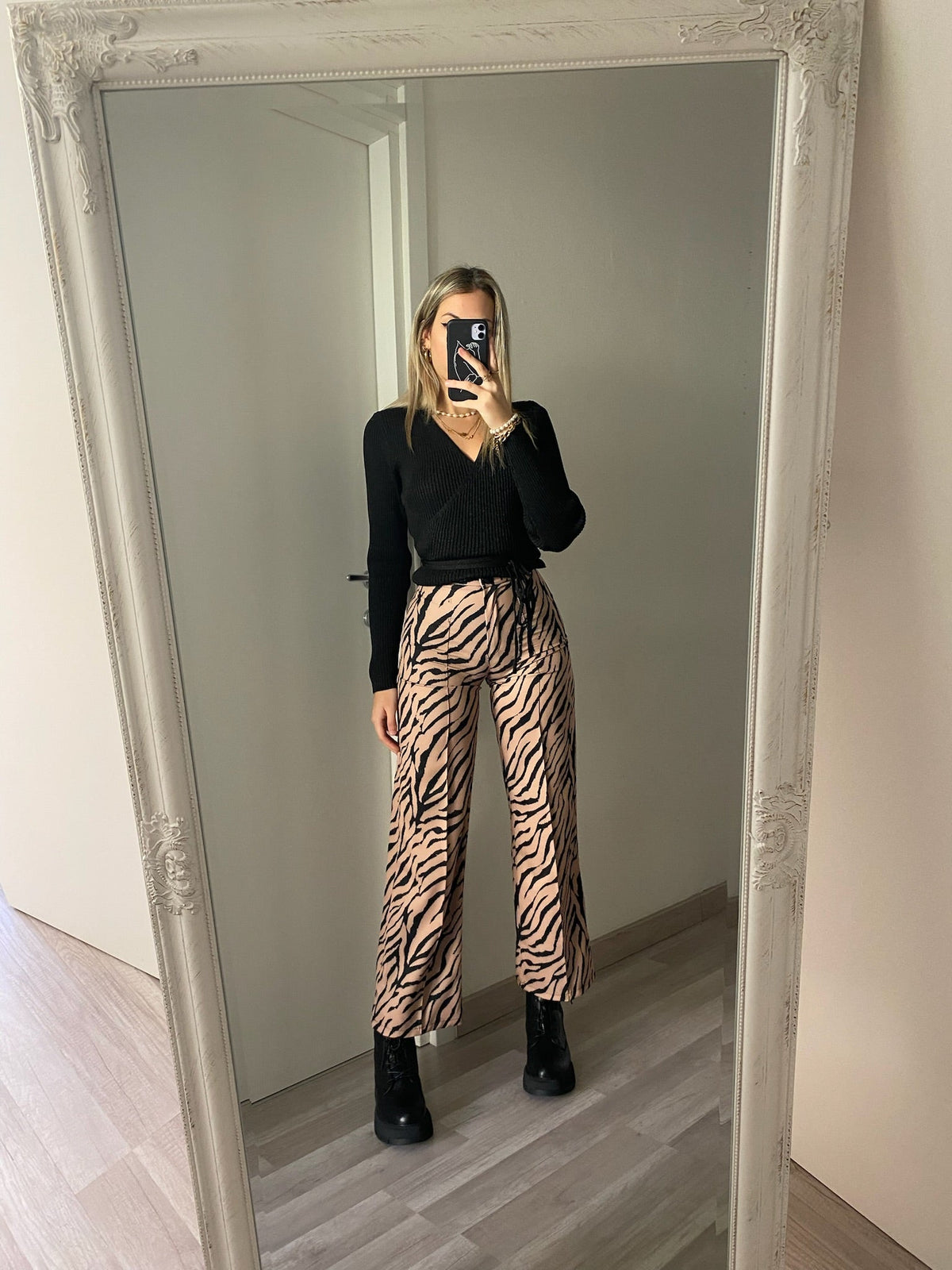Pantalone a zampa animalier