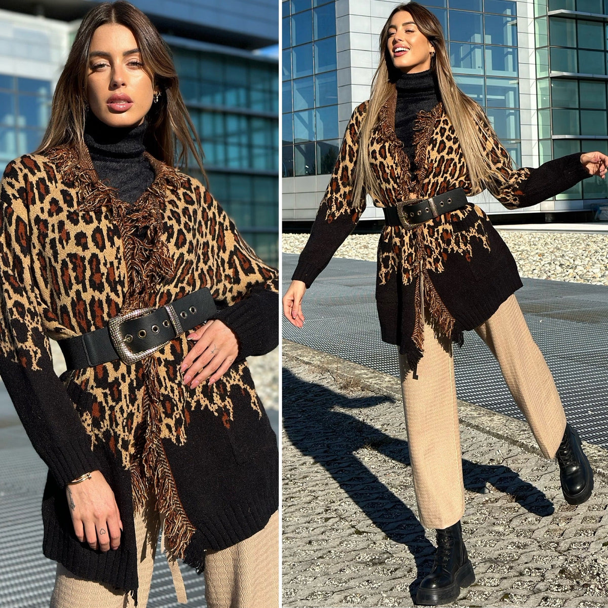 Cardigan animalier