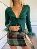 Gonna in tweed verde orange