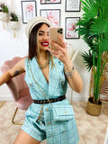 Tutina a Blazer con borsetta Verdeacqua