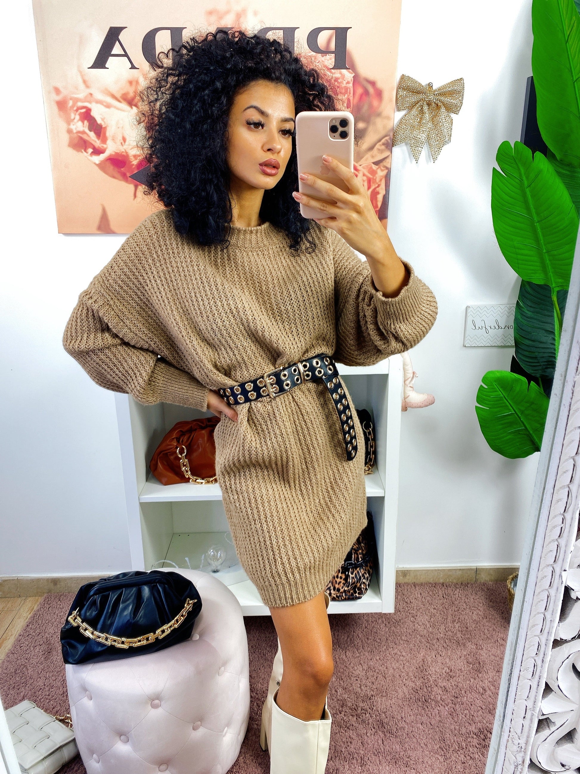 Abito in maglia Camel