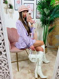 Tutina a Cuori con gonna a balze lilla