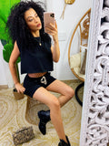 Completo sportivo maglia e short nero