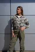 Giacchino in jeans verde militare