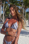 Bikini tre pezzi zebrato con pareo
