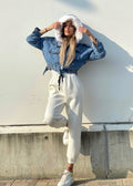 Giubbotto jeans con eco-pelo