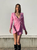 Abito a blazer con bottone rosa barbie