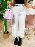 Pantalone a zampa bianco