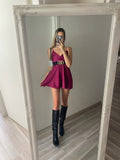 Tutina in raso ciliegia