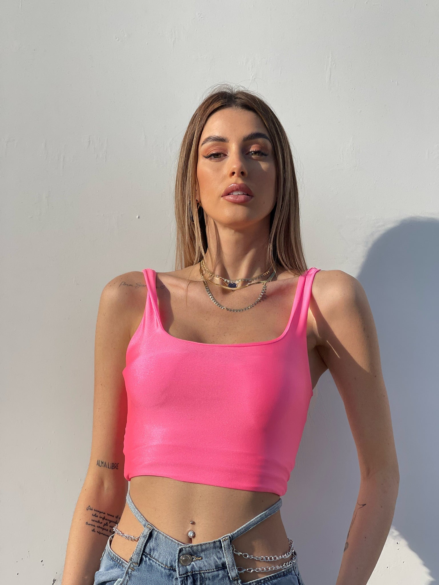 Top rosa fluo