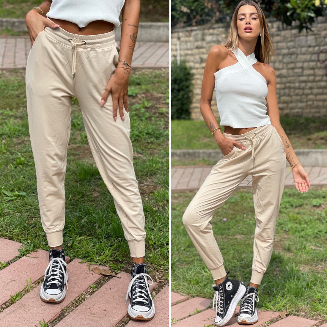Tuta sportiva beige