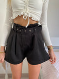 Short nero con cintura