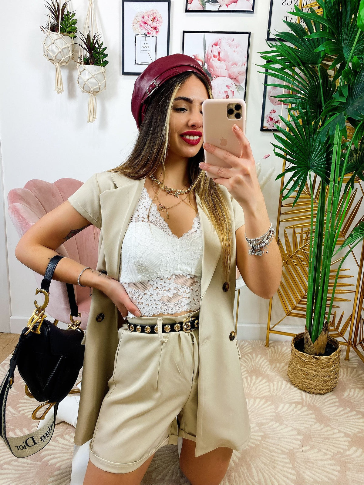 Completo Short e Smanicato Beige