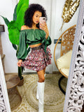 Top in raso manica lunga verde militare