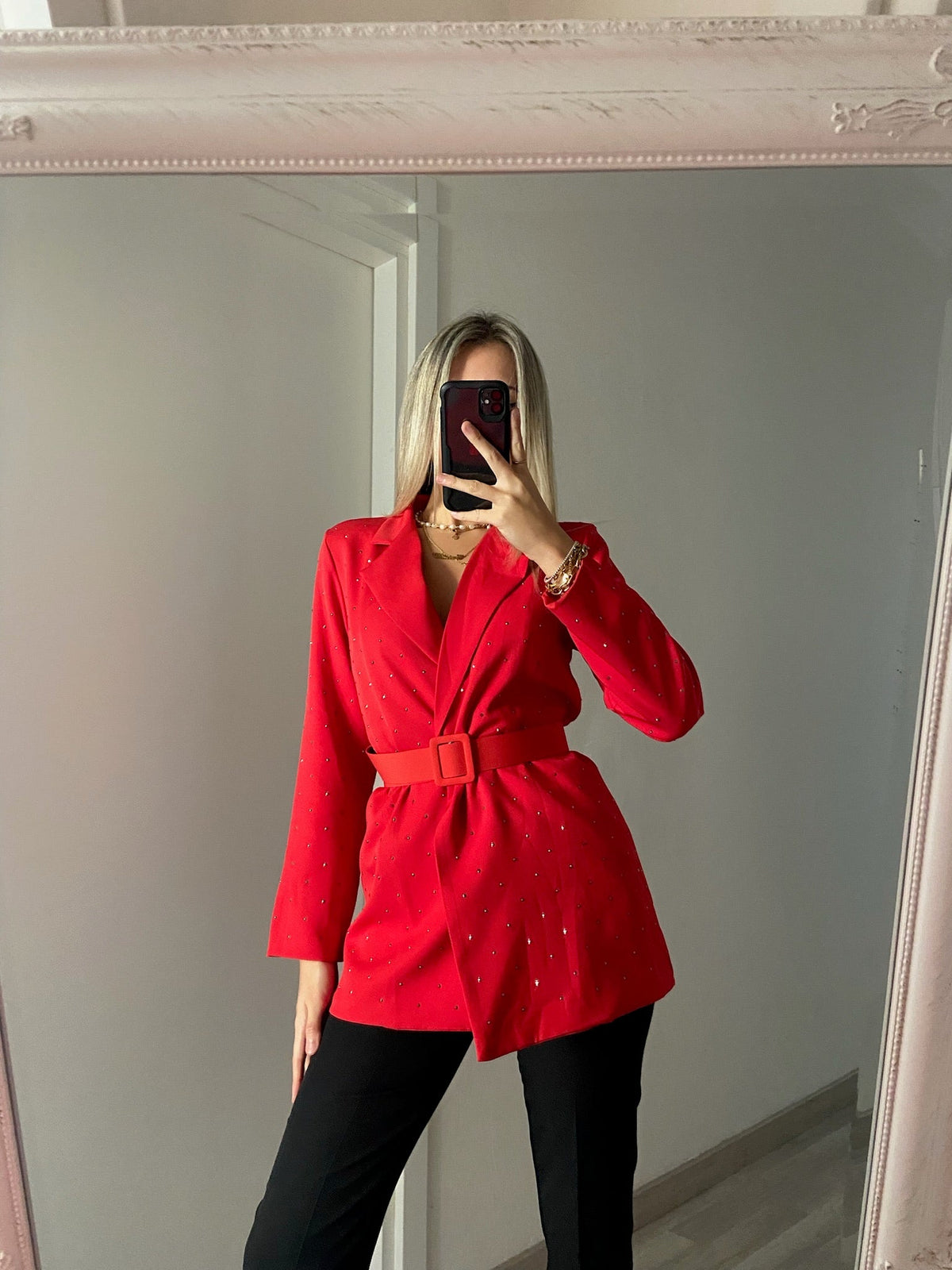 Giacca con strass rossa