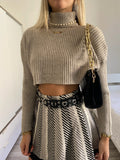 Maglione crop beige