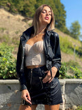 Giacca in eco-pelle con tasche