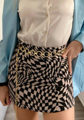 Gonna Geometric beige nera