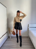 Gonna a balze in eco-pelle