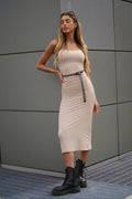 Tubino a costine beige