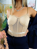 Body con trasparenze e catena nude