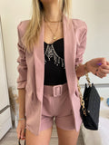 Completo giacca e Short cipria