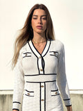 Abito in maglia bianco e nero