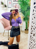 Body con ferretto lilla