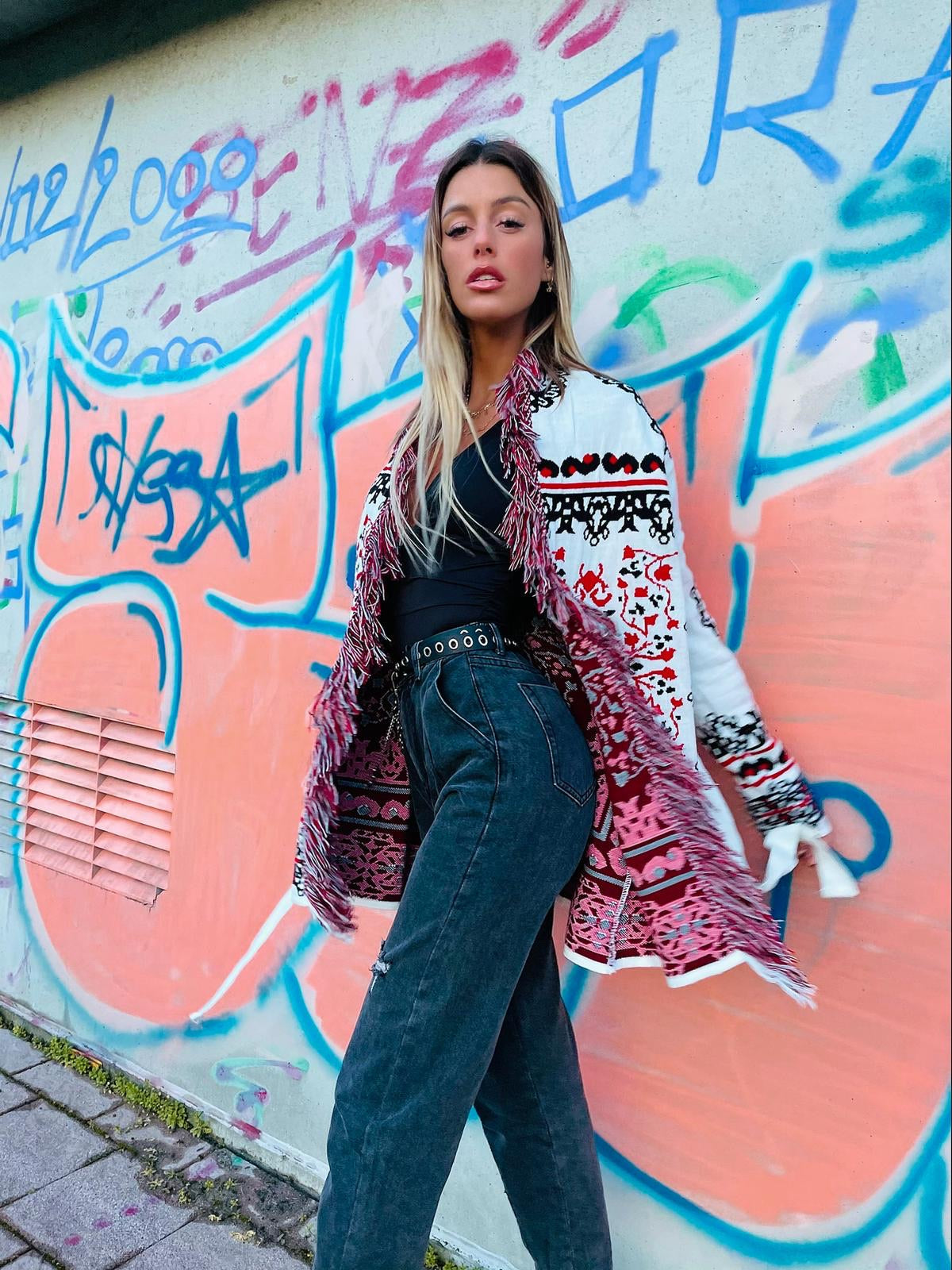 Cardigan Con dettagli rosso nero