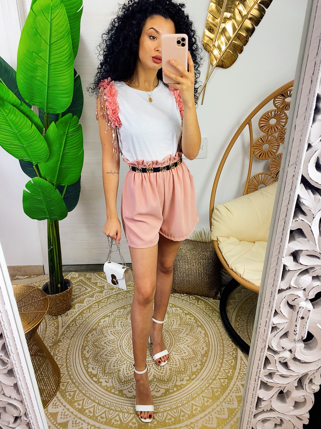 Short rosa con elastico