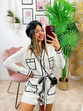 Abito con tasche e bottoni bianco