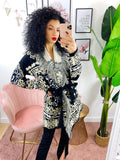 Cardigan Etnico con frange e cinta