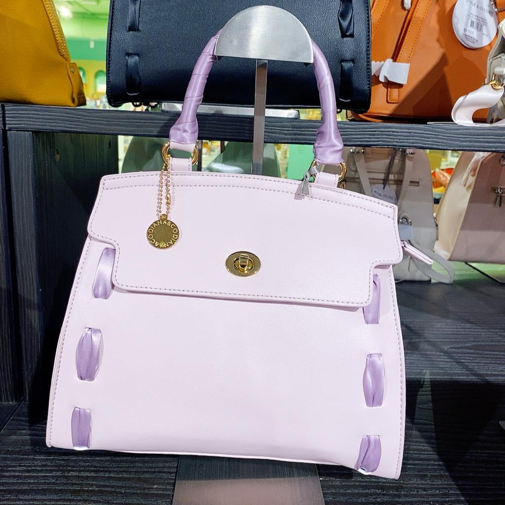 Bag lilla con lacci in raso