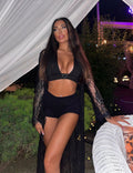 Kimono in pizzo Nero