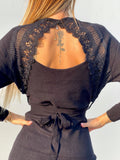 Abito in maglia schiena aperta con pizzo