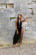 Body con gonna e cintura nero