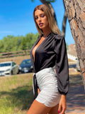 Completo Body nero e gonna bianca