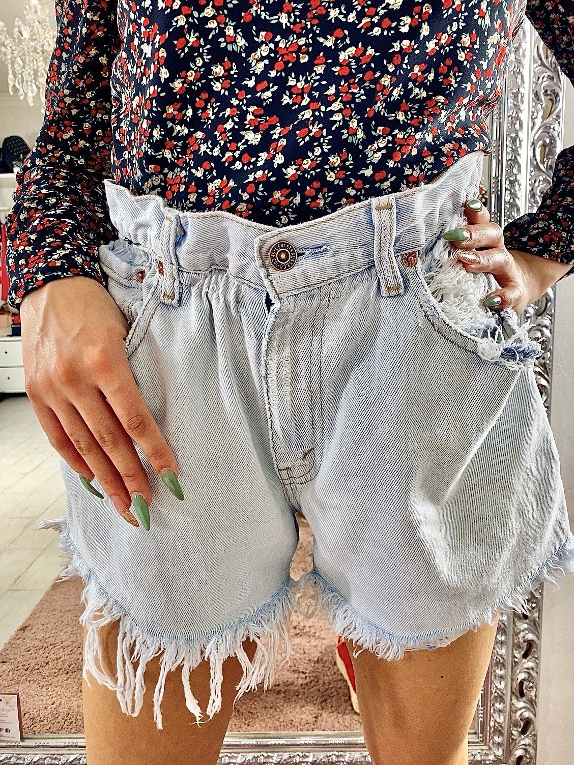 Jeans Vintage con Borchie chiaro