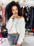 Maglione a trecce con strass