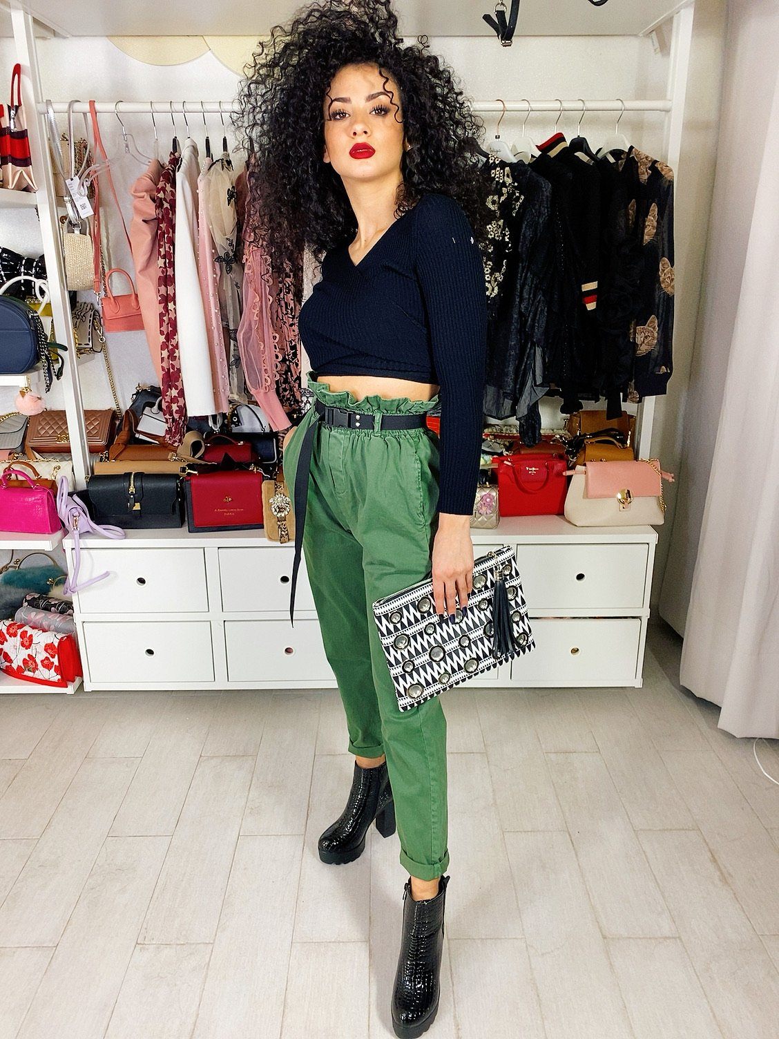 Pantalone street verde militare