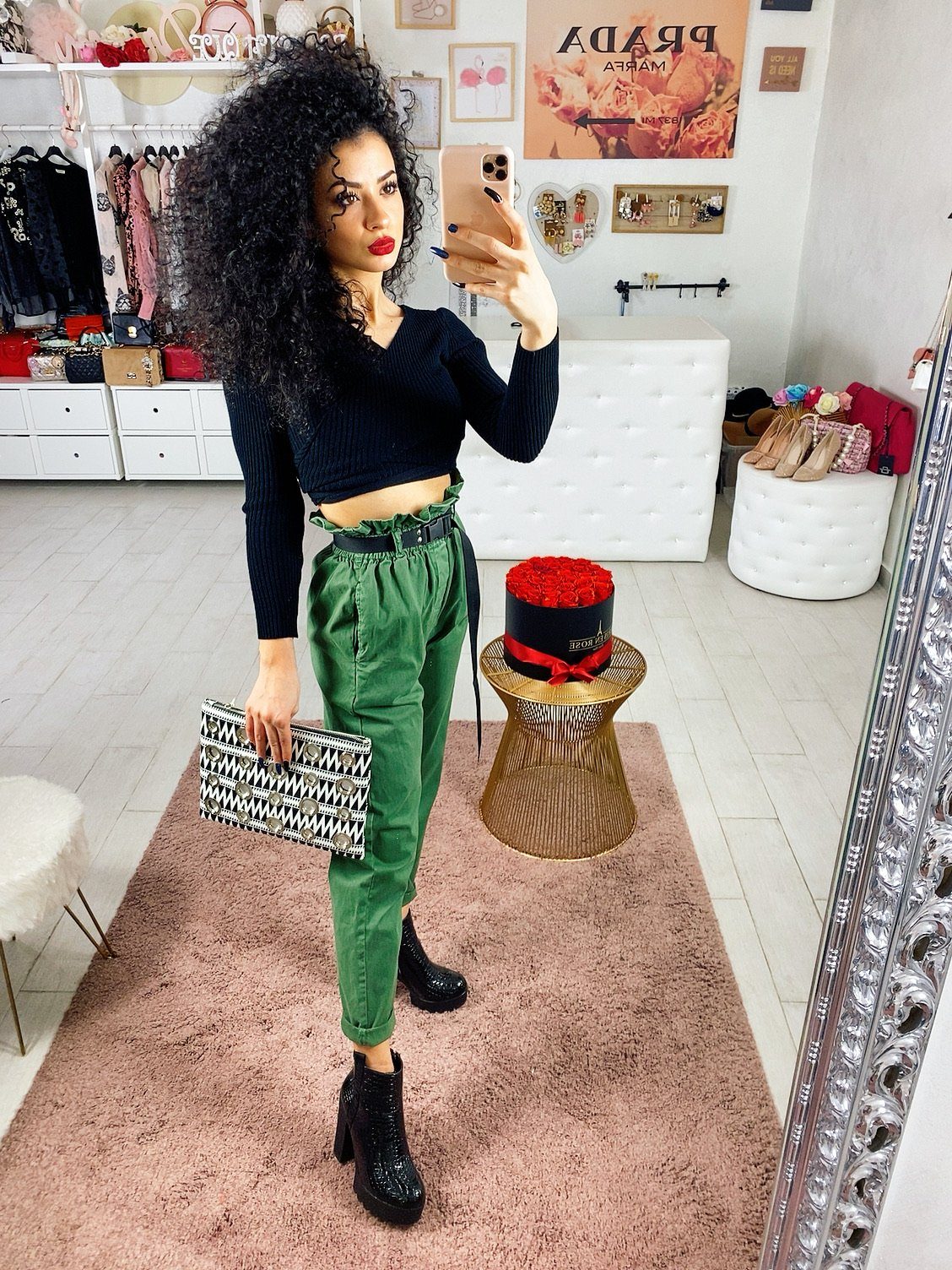 Pantalone street verde militare
