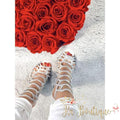 Sandalo a rete con strass